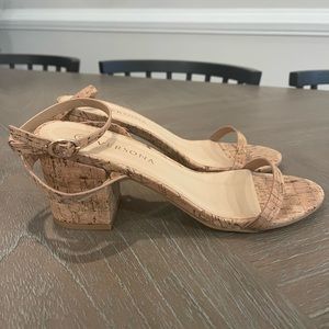Versona Natural Cork Sandals, Size 7.5/37.5